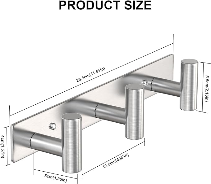 VAEHOLD Silvery Hat and Coat Wall Mount Rack - Image 4