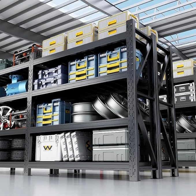 48" W Garage Shelving, 4-Tier Heavy Duty Storage Shelves Unit - Image 3
