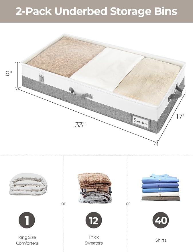StorageWorks Large Under Bed Storage Containers - Image 2