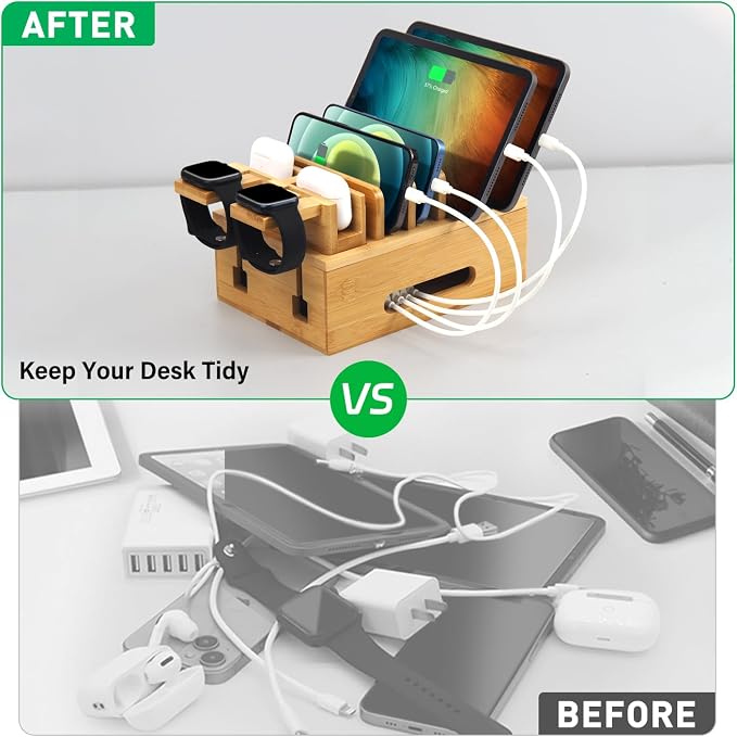 Bamboo Charging Stations for Multi Devices - Image 2