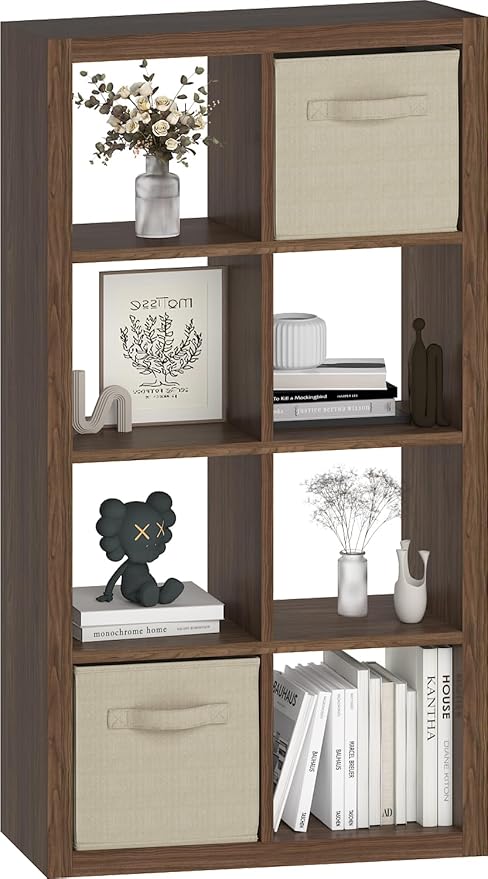 Bookshelf Cube Storage Organizer, 8-Cube Shelf Bookcase by Unknown