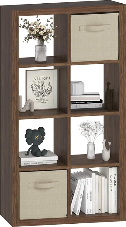 Bookshelf Cube Storage Organizer, 8-Cube Shelf Bookcase by Unknown