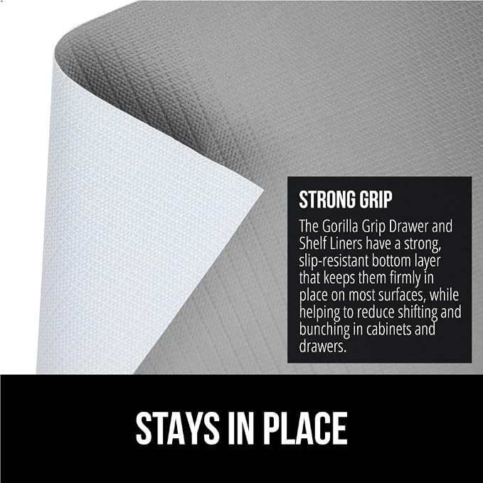 GORILLA GRIP DripGuard Shelf Liner, Non-Adhesive Drawer and Kitchen Cabinet - Image 3
