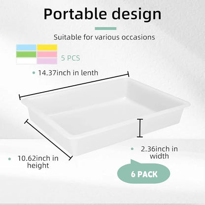 Turn in Trays Classroom, 6 Pack White Paper Trays - Image 2