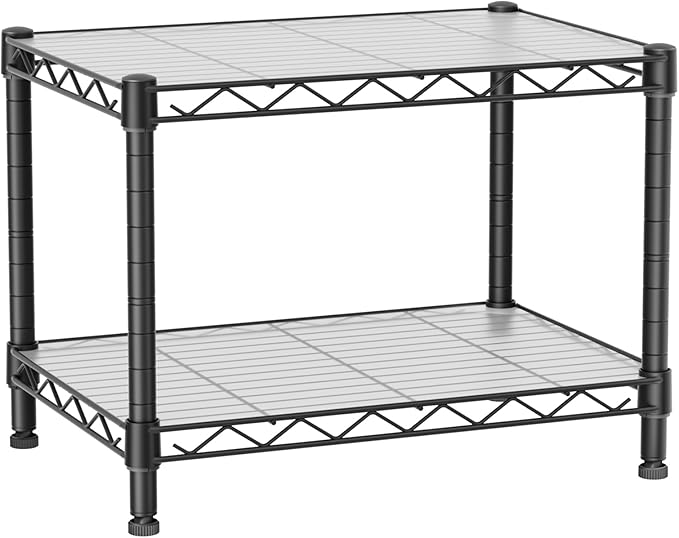 Golpart Small 2 Tier Shelves Storage Wire Shelving Unit Metal Shelf Gasket | 2 by Golpart
