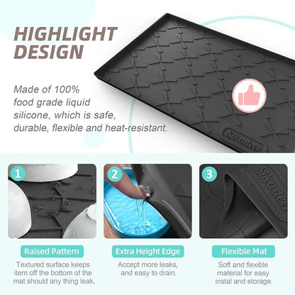 SIKADEER 22" x 22" Under Sink Mat Waterproof, Silicone Mat Kitchen Drawer Shelf - Image 5