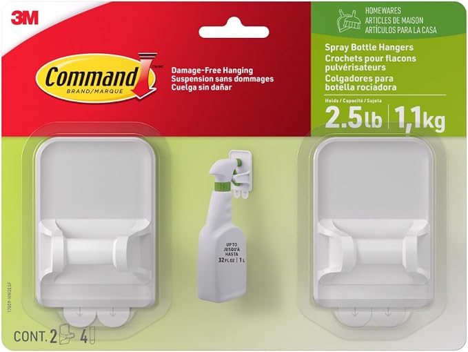 Command Spray Bottle Hangers, Holds up to 32 fl oz, 2 Hangers by Unknown