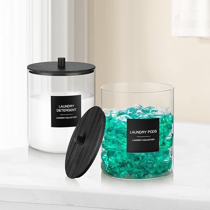 TIPGO Glass Jars for Laundry Room Organization, Laundry Pods Container - Image 6