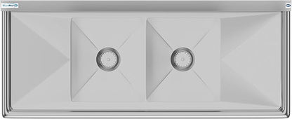 KoolMore - SB141611-12B3 2 Compartment Stainless Steel NSF Commercial Kitchen - Image 9