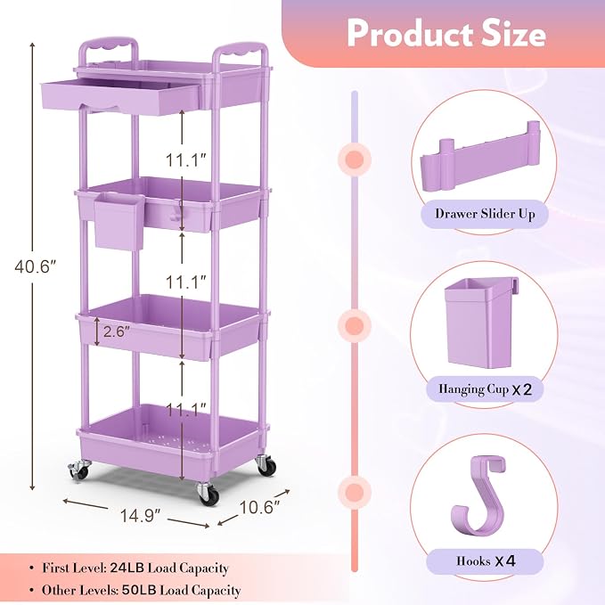 SUNALLY Makeup Cart Organizer - Image 2