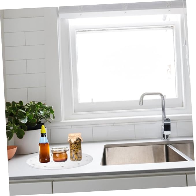 OUNONA 12-Inch Acrylic Rotating Turntable Kitchen Storage Organizer Tray - Image 5