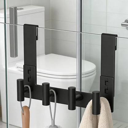 PMMASTO No-Drill Extra Long Shower Hooks, Fits 3/8" Thick Door, Heavy Duty - Image 2