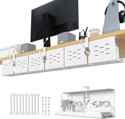 KEEGH 16" Under Desk Cable Management Tray, No Drill Clamp Mount, Extra Large by KEEGH