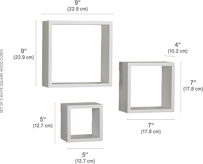 MELANNCO Floating Square Cube Shelves, - Image 3