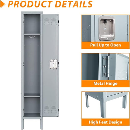 Metal Locker for Home, Dressing Room, 65.98" Steel Storage Lockers for Employees - Image 5