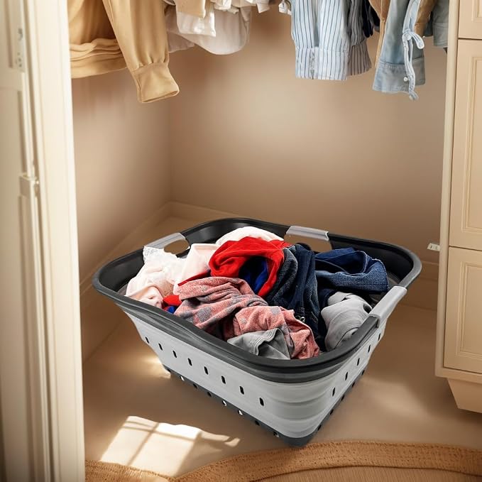 SAMMART 42L Collapsible Plastic Laundry Basket - Image 3