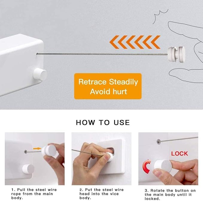 JOOM Retractable Clothesline Indoor Double Clothes Lines retracting | Heavy Duty - Image 5