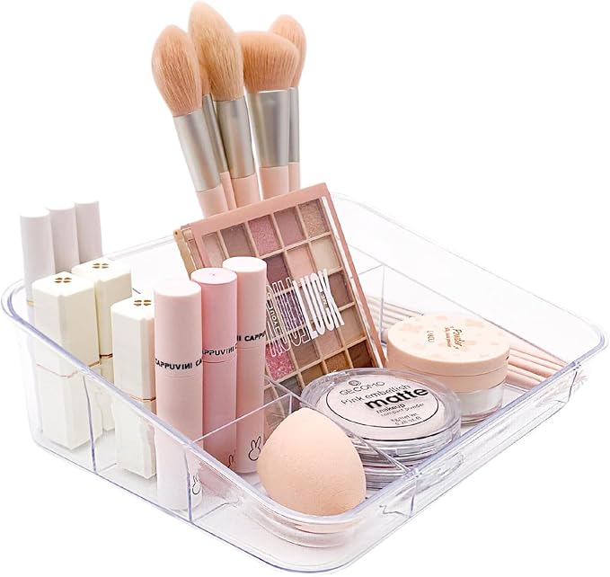 SUNFICON Makeup Tray Organizer Cosmetic Display Case Office Stationery Storage - Image 4