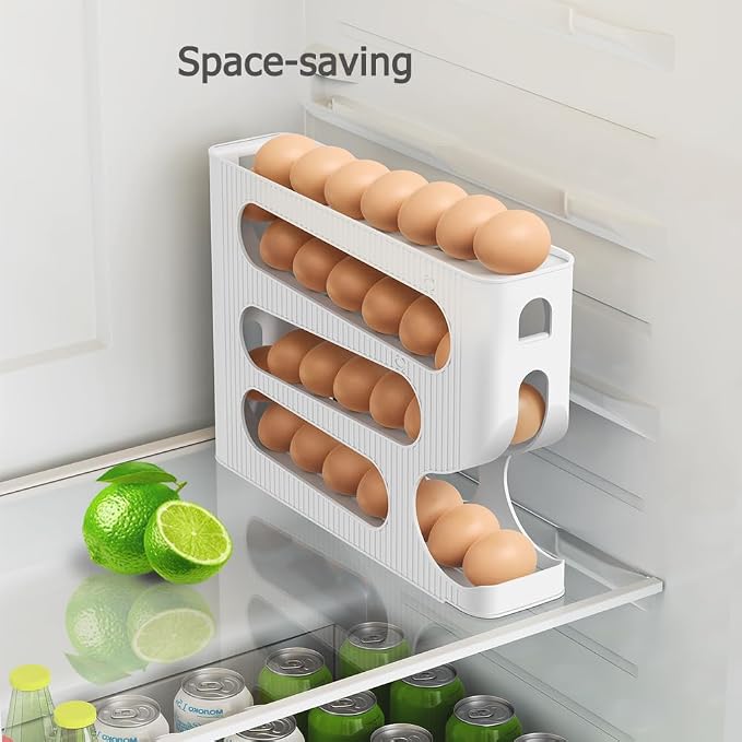 Egg Holder for Fridge, Automatic Rolling Egg Dispenser for Refrigerator - Image 2