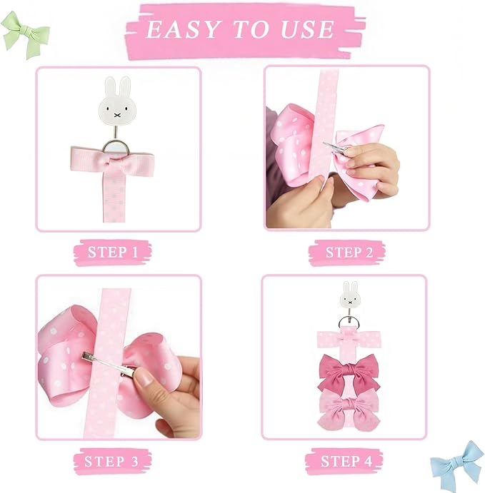 6 PCS Headband Bow Holder for Girls Hair Bows Clips Storage Bow Organizer - Image 6