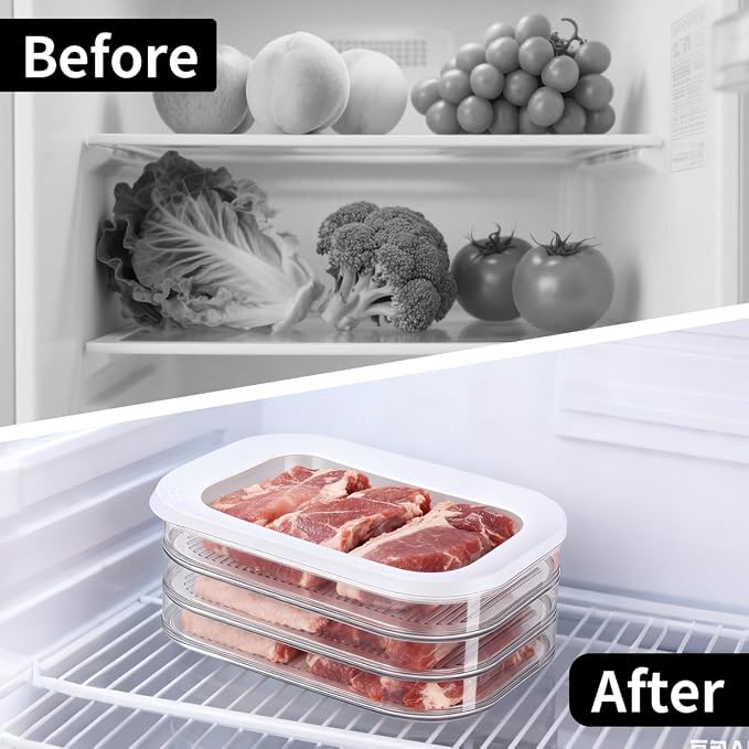 2 Pcs Deli Meat Container for Fridge, Stackable Food Storage Boxes - Image 4