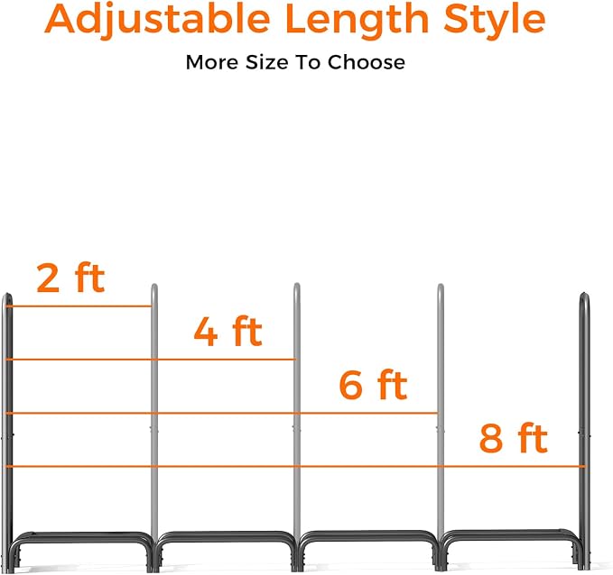 Firewood Rack, 8ft Heavy Duty Fire Wood Storage Racks - Image 7