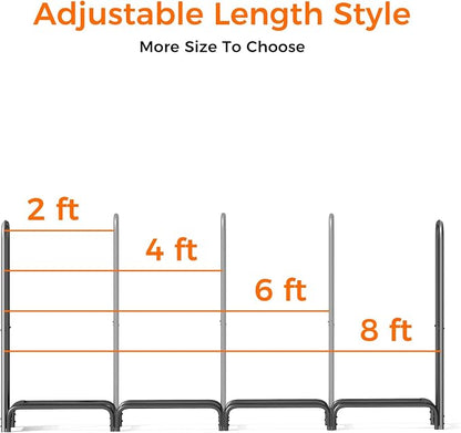 Firewood Rack, 8ft Heavy Duty Fire Wood Storage Racks - Image 7
