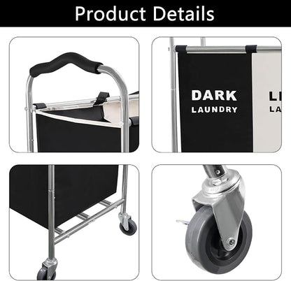 Laundry Sorter 3 Section, 240L Large Laundry Cart - Image 6