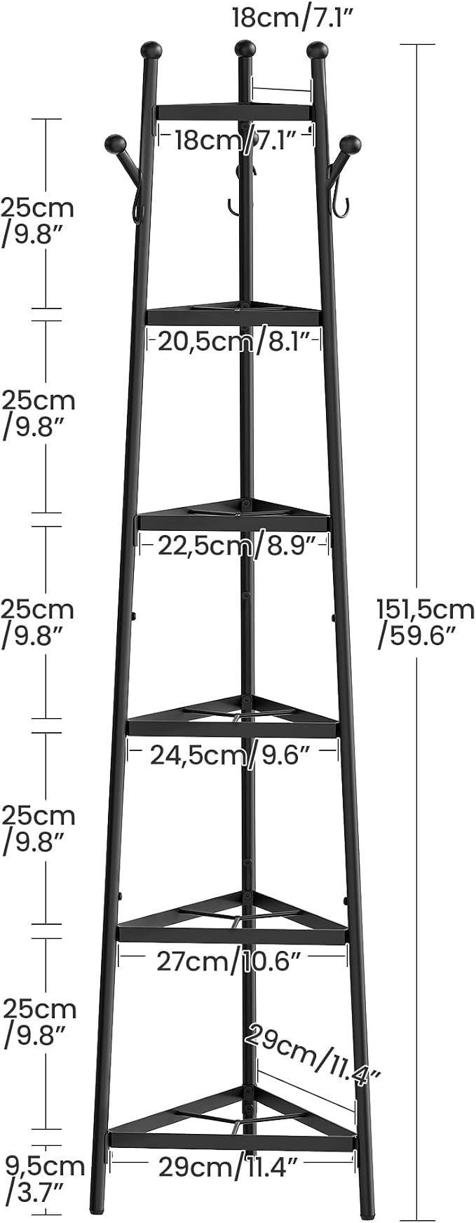 CHOEZON Pot Racks, 6-Tier Cookware Stand, Triangle Shelf Storage Tower - Image 6