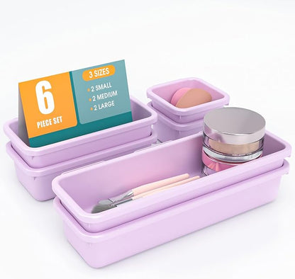 6 PCS Drawer Organizer Set, 3 Size Makeup Drawer Divider Organizer by StoreHappily