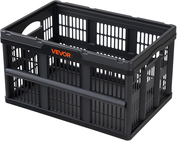 VEVOR Plastic Collapsible Storage Bins, 45L 3 Packs, Stackable Folding Storage - Image 9