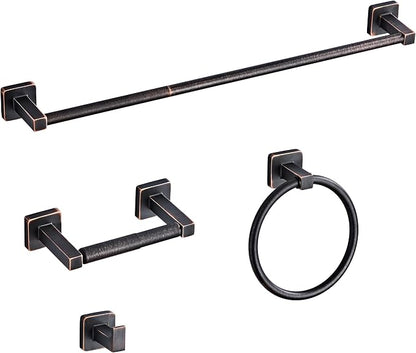 Bathroom Hardware Set 4 Pieces, Oil Rubbed Bronze Bathroom Accessories Set by bluebyrne