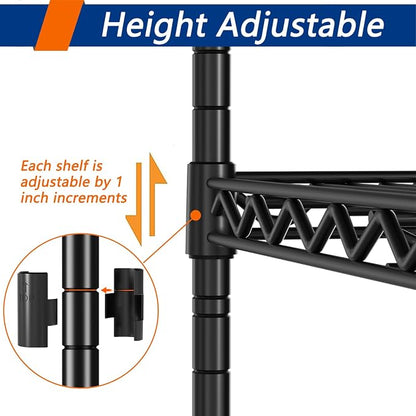 REGILLER 5-Wire Shelving Metal Storage Rack Adjustable Shelves, 17.7" D×47.3" - Image 5