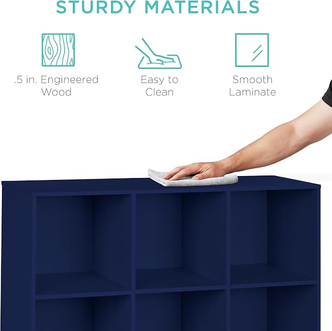 Best Choice Products Kids Bookcase 9-Cube Storage Organizer, 13.5in Shelf - Image 6