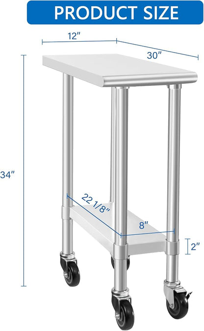 HARDURA Stainless Steel Commercial Table Prep & Work Table - Image 3