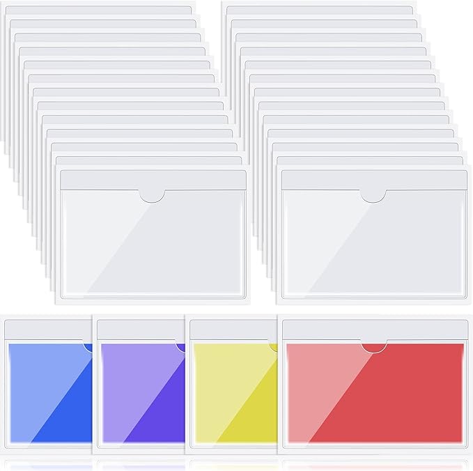 Outus 200 Pack 3 x 5 Inches Self Adhesive Label Pockets Bulk Plastic Labels - Image 8