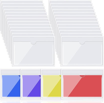 Outus 200 Pack 3 x 5 Inches Self Adhesive Label Pockets Bulk Plastic Labels - Image 8