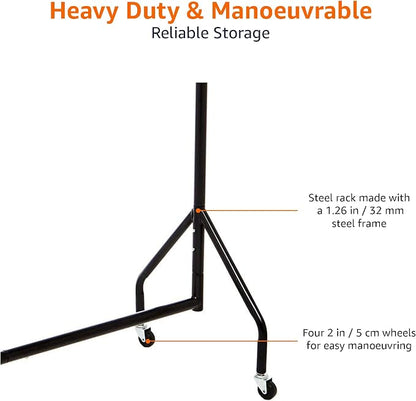 Amazon Basics Heavy Duty Portable Rolling Garment Rack, Hanging Clothes - Image 4