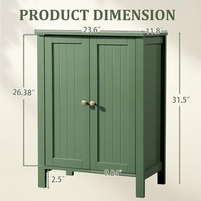 Bonnlo Free Standing Bathroom Cabinet, Sage Green Accent Storage Cabinet - Image 3