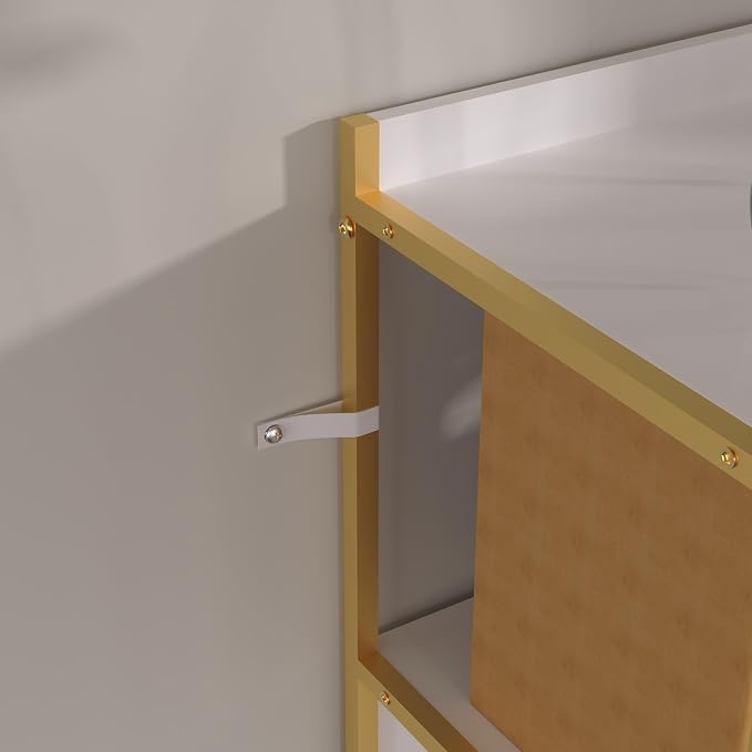 Bookshelf with Doors, 6-Tier Shelf with Storage Cabinet, Industrial Retro - Image 8