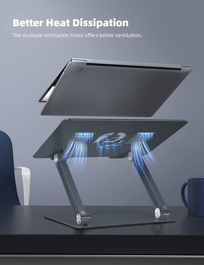 Lamicall Adjustable Laptop Stand, Portable Laptop Riser, Aluminum Laptop Stand - Image 3