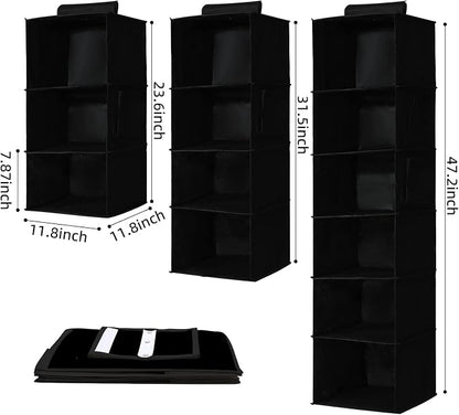 2 Packs Hanging Closet Organizer Storage, 6-Shelf Hanging Shelves - Image 2