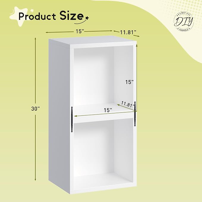 Homkdom 2 Cube Storage Organizer, DIY Book Shelf - Image 3