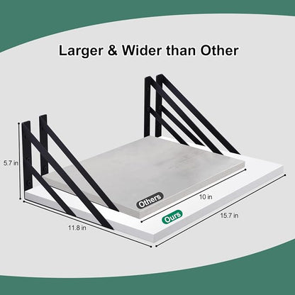 Tectocker-DOU 2 Pc Deep Floating Shelves ; Wall Mounted Hanging Shelves - Image 3