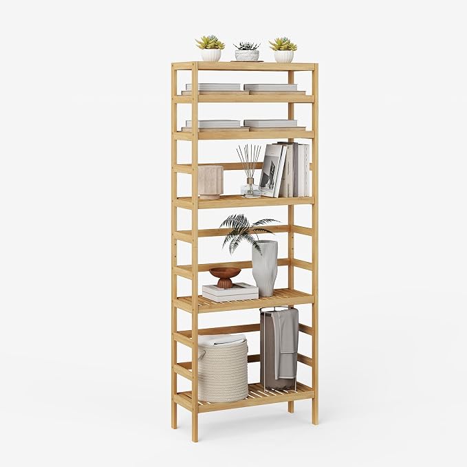 Bamboo Rack, Adjustable Bamboo Shelf, Bathroom Living Room by Elepude