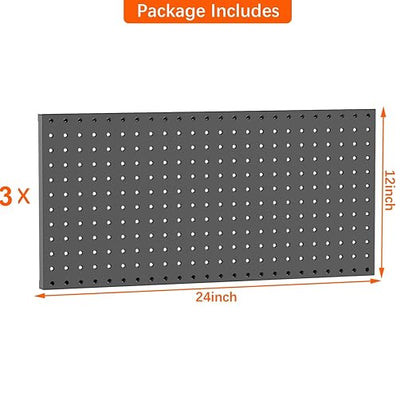 TORACK 3-Pack 12x24 inch Metal Pegboard Panels - Image 4