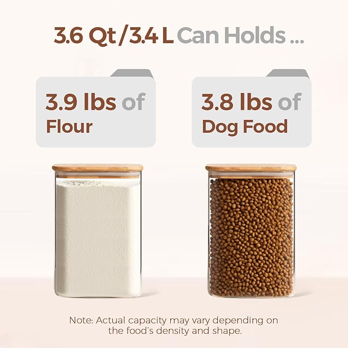 ComSaf 3.6Qt Glass Food Storage Containers, Cereal Storage Containers - Image 3