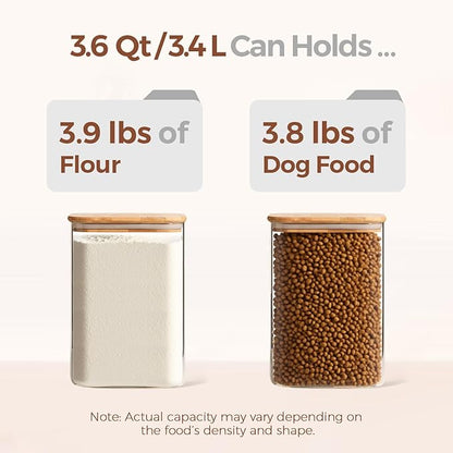 ComSaf 3.6Qt Glass Food Storage Containers, Cereal Storage Containers - Image 3