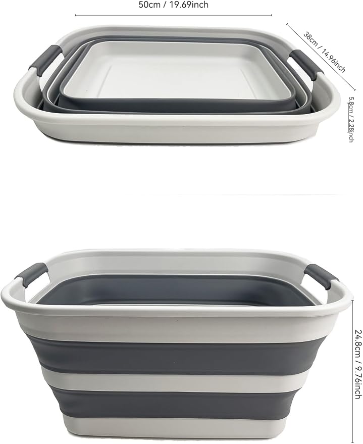 SAMMART Collapsible Plastic Laundry Basket - Image 2