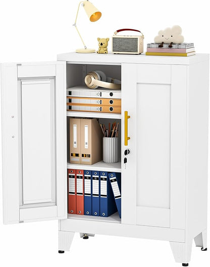 pozdeg 35.43" Lockable Metal Storage Cabinet, Steel Locker File Cabinet by pozdeg